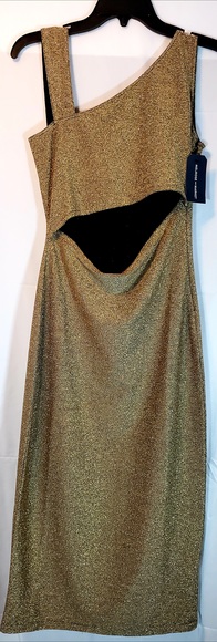 Peek-A-Boo Sparkle Rose Gold Dress - Picture 5 of 7
